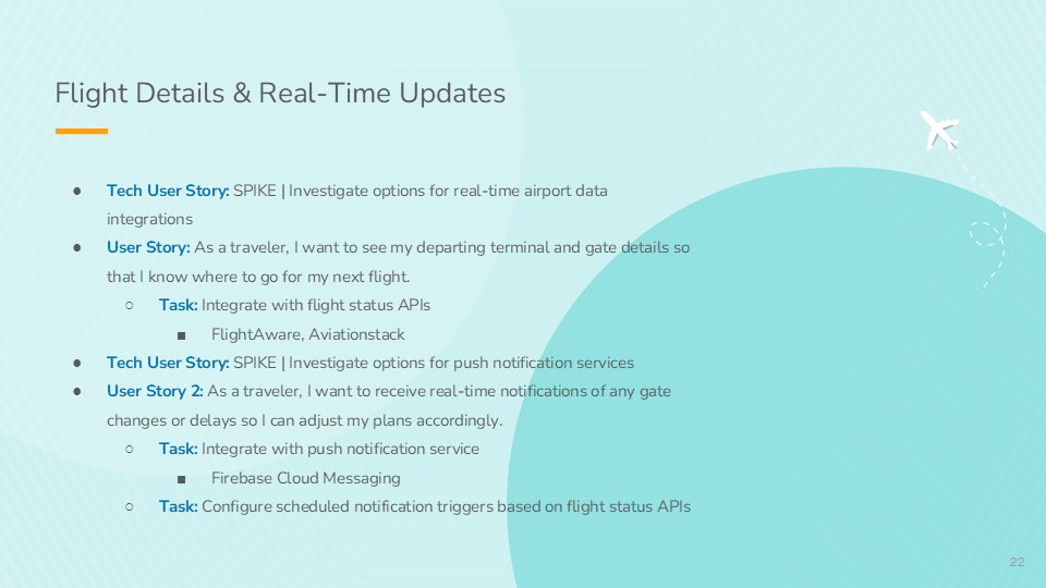 Flight Details & Real-Time Updates user stories