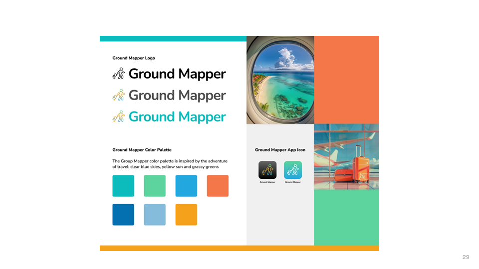 Ground Mapper brand identity — logo, color palette, app icon